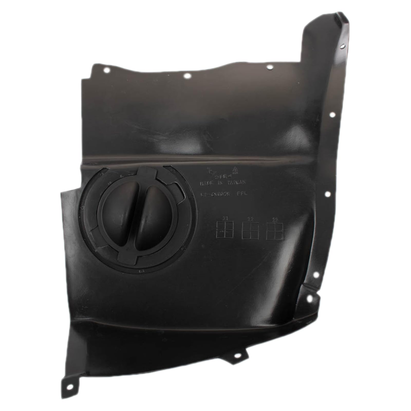 TRQ Front Inner Fender Liner Set for 2005-2013 Chevrolet Corvette, Black, Aluminum, Model BDA06729