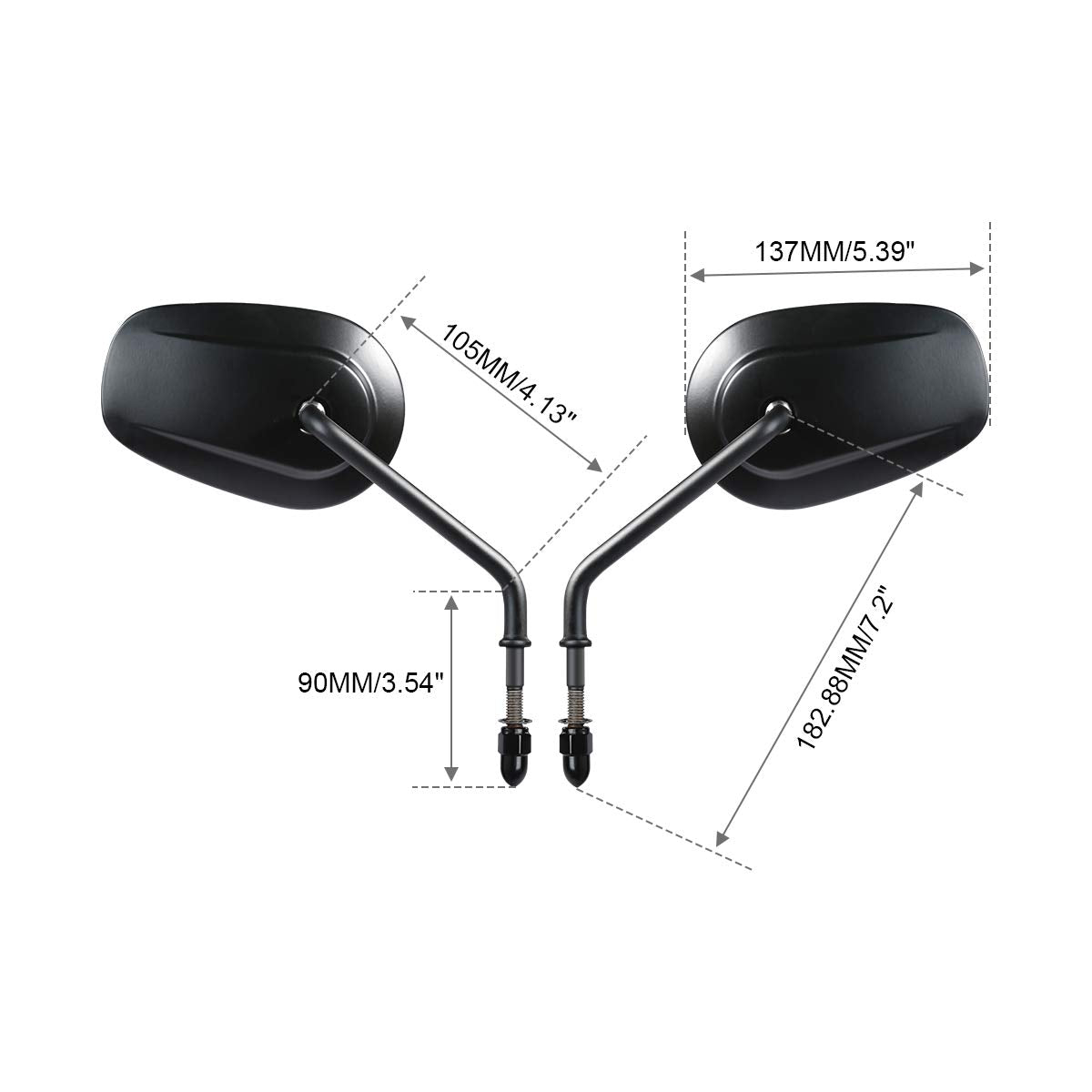 Slmoto Matte Black Sportster Mirrors, Rear View Mirror For Road King Street Electra Glide Road Glide Dyna Softail Rearview 1982-