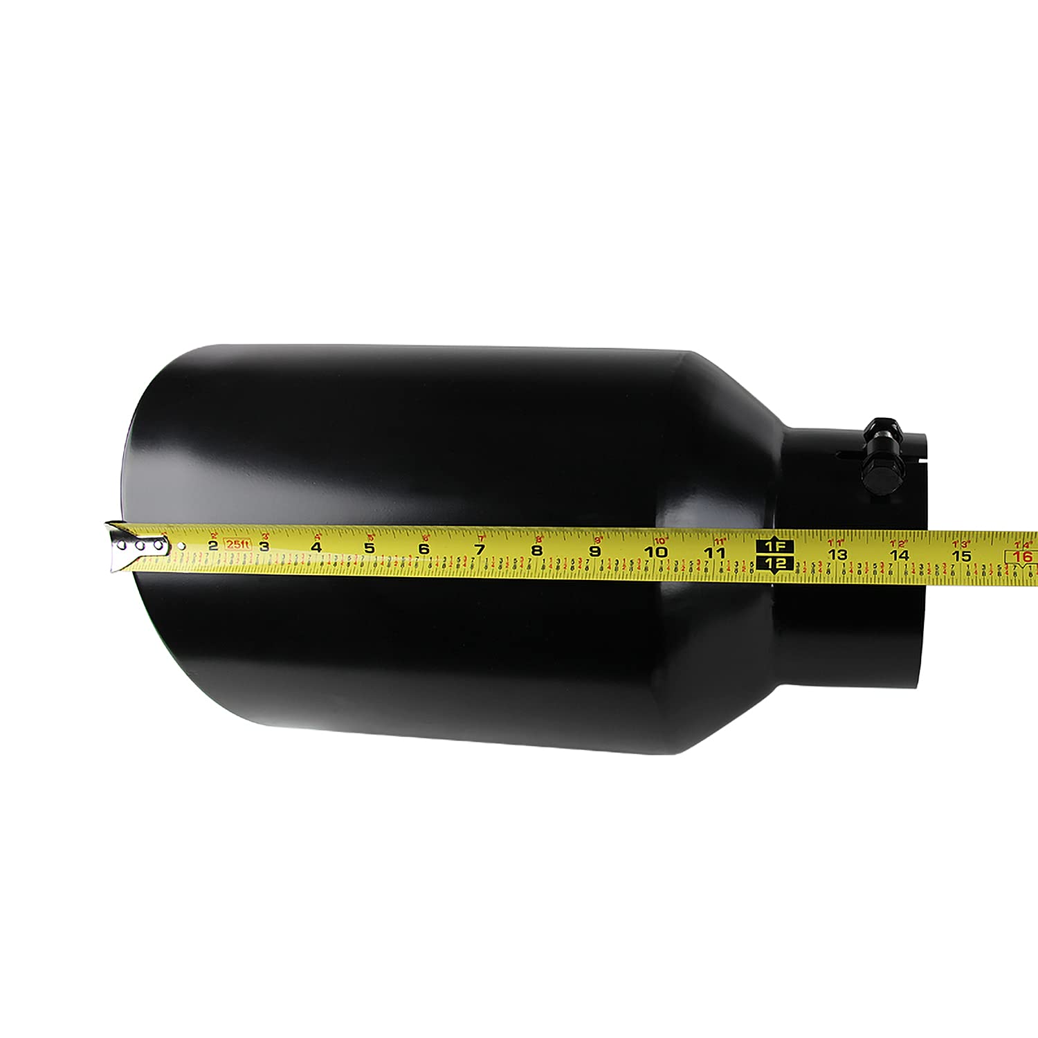Spec-D Tuning 4''Inlet/8'' Outlet Black Stainless Steel Truck Bolt-On Exhaust Muffler Tip