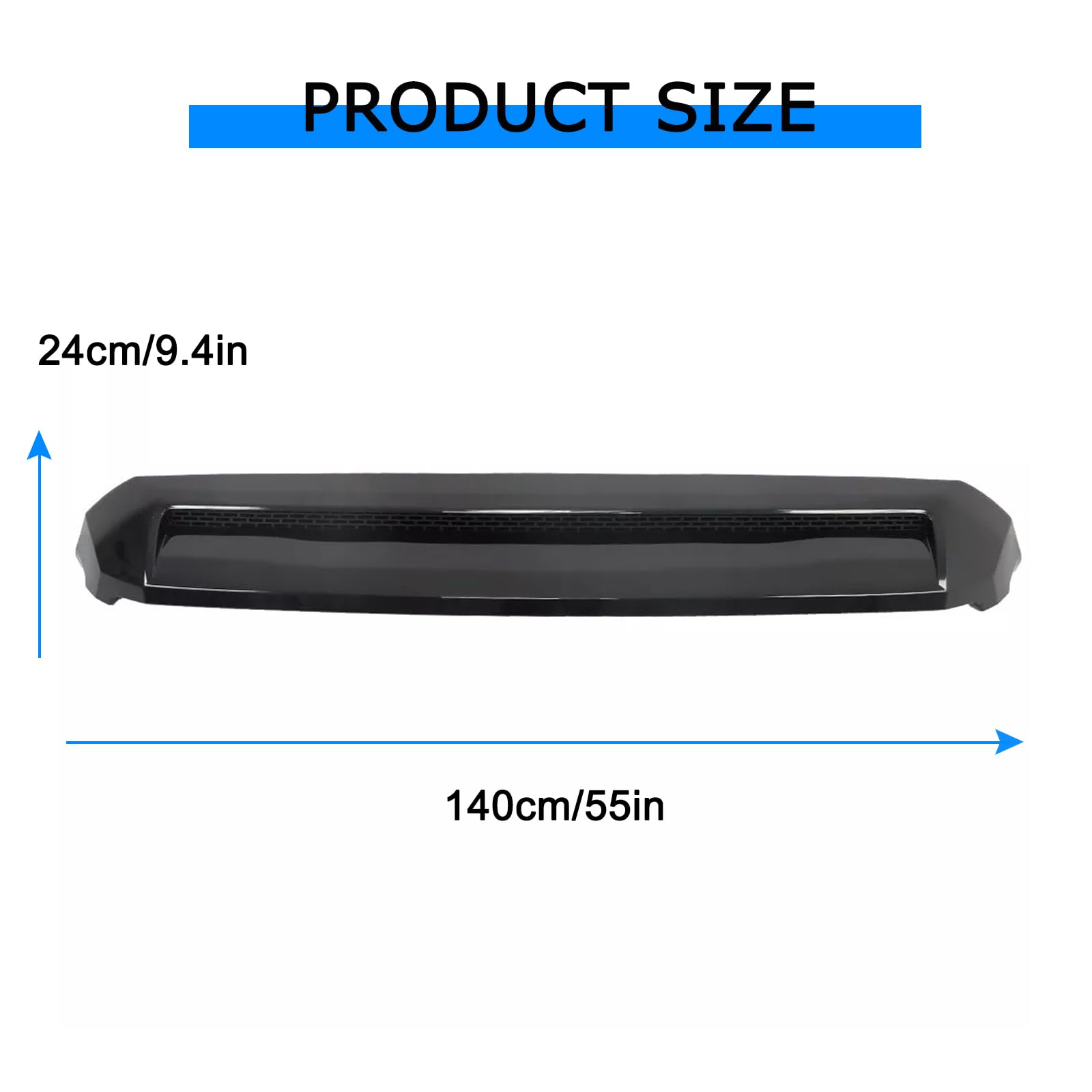 Collect Light Front Upper Hood Bulge Molding Grille Trim for Toyota Tundra 2014-2021, Black, ABS Plastic