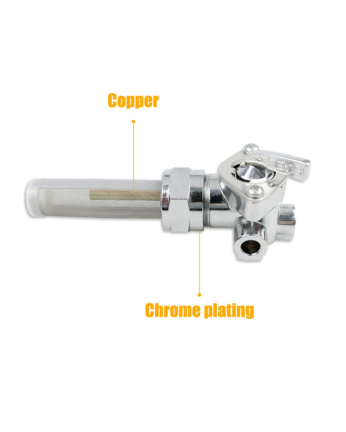 Fuel Valve Petcock with Shut Off Valve Fit for Harley Sportster Big Twin 1975-2006 Replace 62168-81, For 1/4'' ID Fuel Hose, 22m
