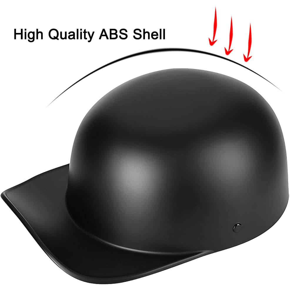 Yesmotor Baseball Motorcycle Helmet Half Cap For Bike Cruiser Chopper Moped Scooter- Dot Approved (Carbon Fiber, Xxl)