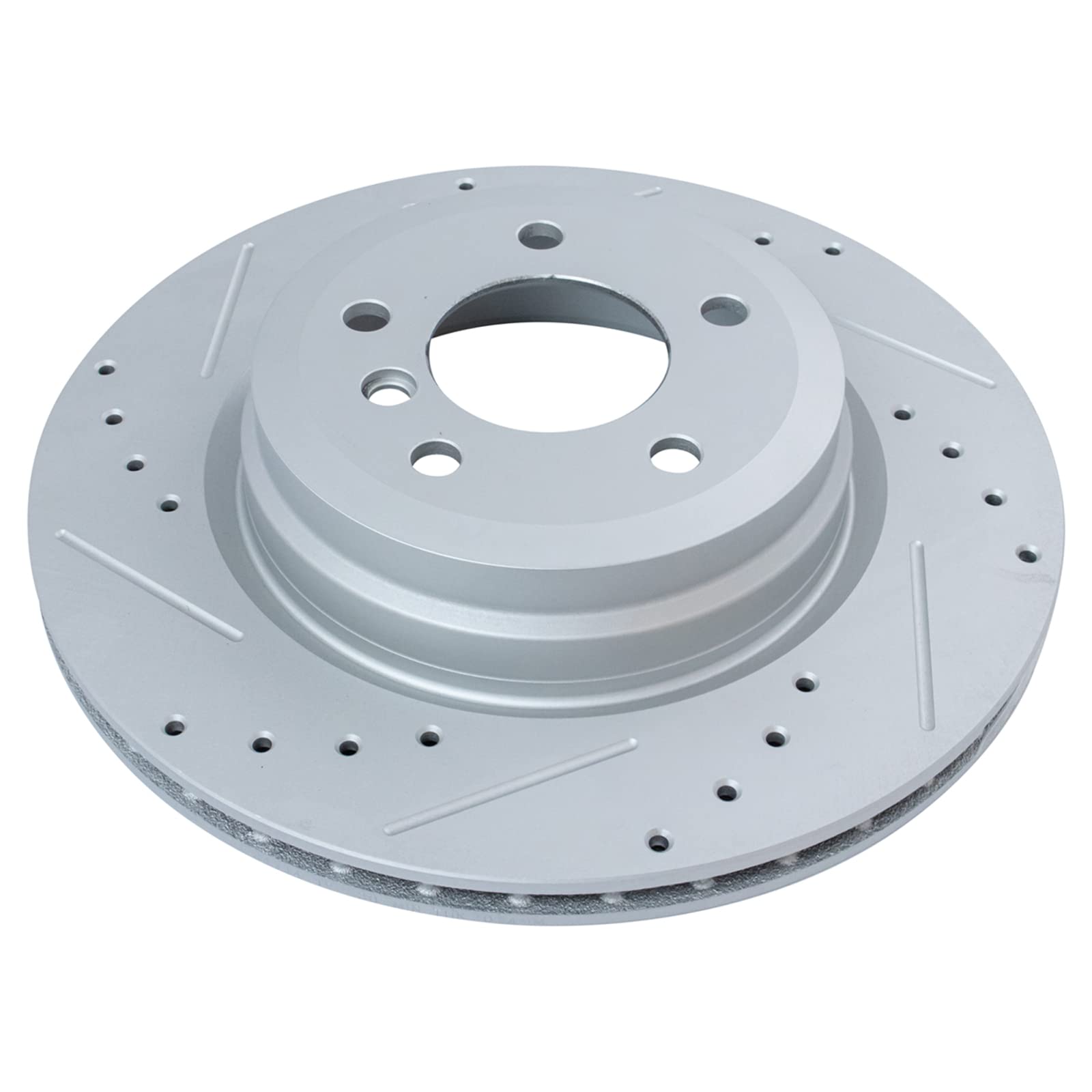 Trq Performance Brake Rotor Drilled & Slotted G-Coated Rear Pair Compatible With Bmw