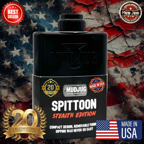 Mudjug Black Stealth Portable Spittoon - 4oz Leak-Proof Travel Jug, Compact Design for Dippers