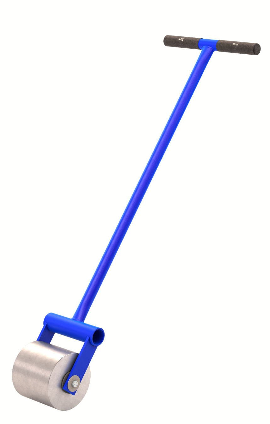 Bon Roof Seam Roller  33 lb. SingleWheel Solid Steel Roller with Smooth Rounded Edges, Independent Floating Axle, and RustRes