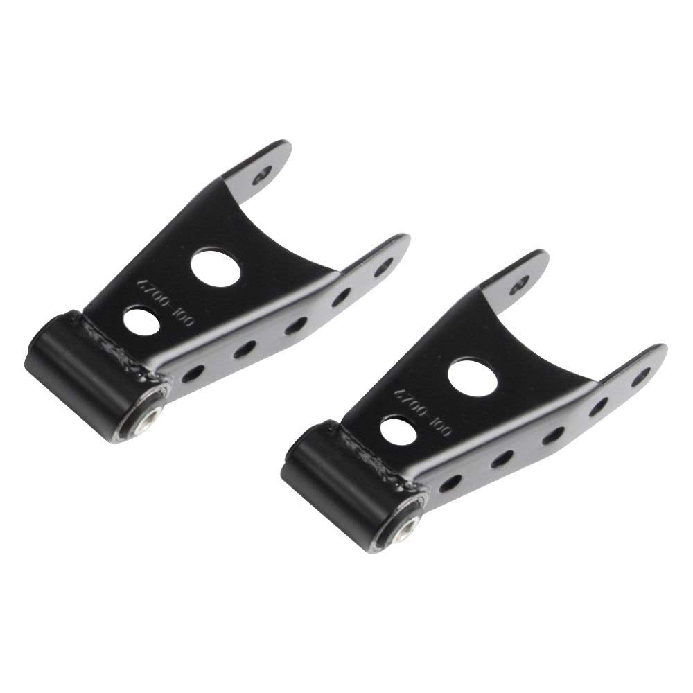 Belltech Spring Shackle Pair for GM Fullsize Truck 1988-2018, 2 in Lowering, Alloy Steel, Black Powder Coat, Model 6400