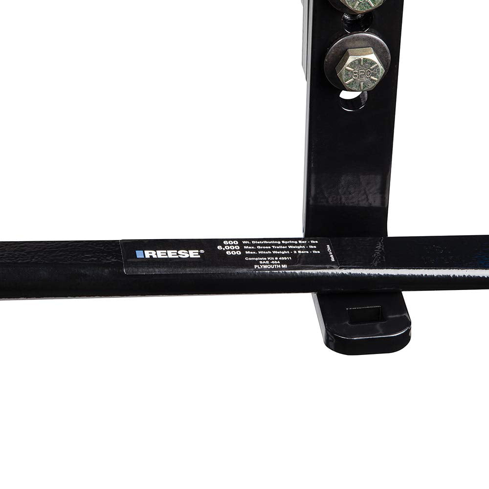 Reese 49912 Pro Round Bar Weight Distribution Hitch With Sway Control, 8,000 Lbs. Capacity, Fits Up To 7 Inch Trailer Frames, 8.5 Inch Drop Shank Included