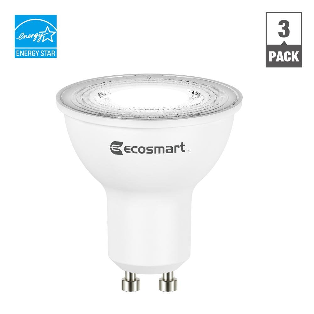 EcoSmart 35W MR16 GU10 Dimmable LED Light Bulb 3-Pack, Bright White, Model 1001 654 098