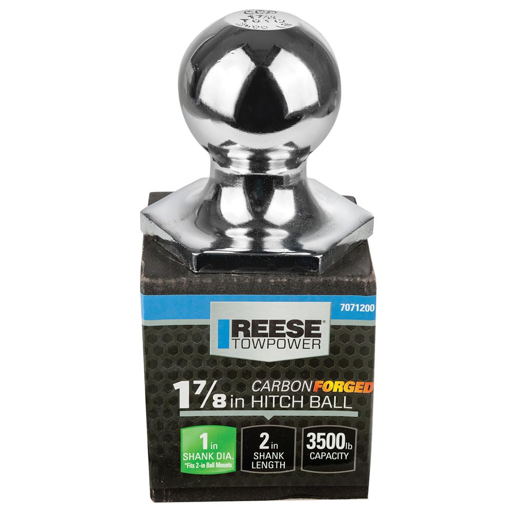 Reese Towpower 7071200 Class 1Interlock Carbon Forged Trailer Hitch Ball, 1-7/8 Inch Diameter, 3,500 lbs. Capacity, 1 Inch Shank