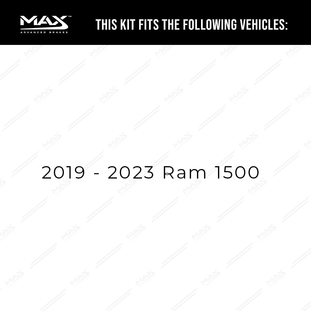 Max Advanced Brakes Rear Brake Kit Compatible With 2019 2020 2021 2022 2023 Ram 1500 Replacement Geomet Coated Oe Disc Brake Rot