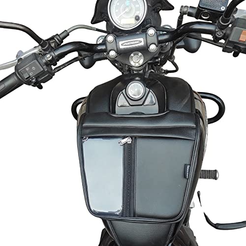 Sahara Seats Bajaj Avenger 150/160/180/220 Cruiser Mobile Foam Pocket Tank Cover/Tank Bag (Black)  Vinyl