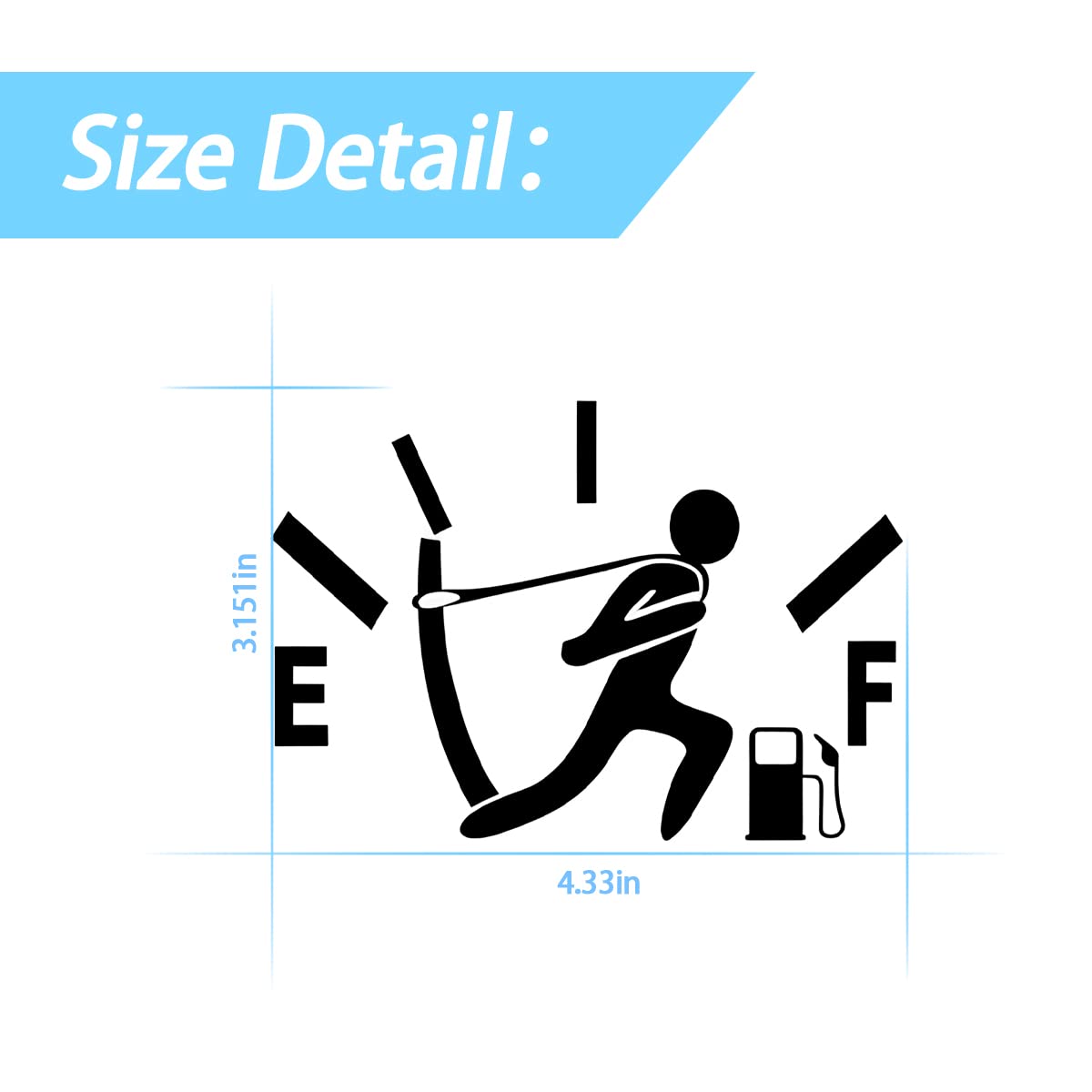 Funny Car Stickers, High Gas Consumption Decal, Fuel Gage Empty Sticker For Auto, Angry Boy Vinyl Fuel Tank Gauge Sticker, Unive