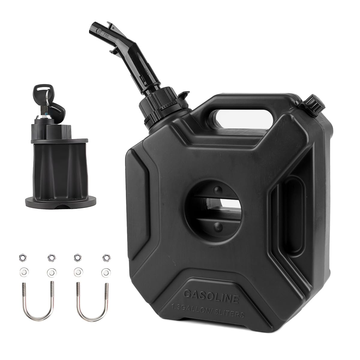 Portable Water Tank with Locking Mounting Upgraded Bracket Mounting 5L / 1.3 Gallon Fits for Most Cars Motorcycle SUV ATV UTV (B