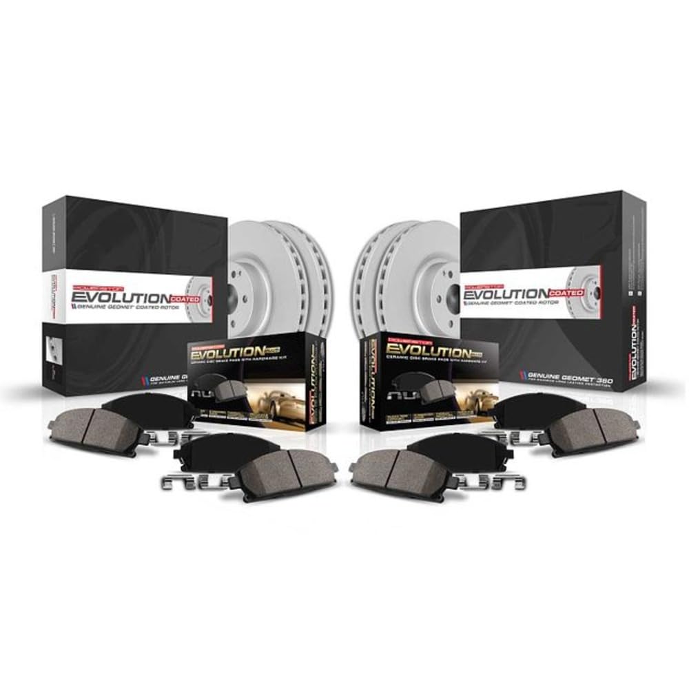 Power Stop Crk8620 Z17 Front And Rear Coated Rotor Kit-Coated Brake Rotors, Ceramic Brake Pads For Honda Civic 2020-2021 [Model Specific]