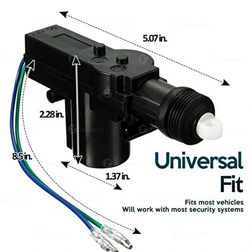 ZONETECH High Power Door Lock Actuator - Heavy Duty Durable Black Universal (2-Pack)