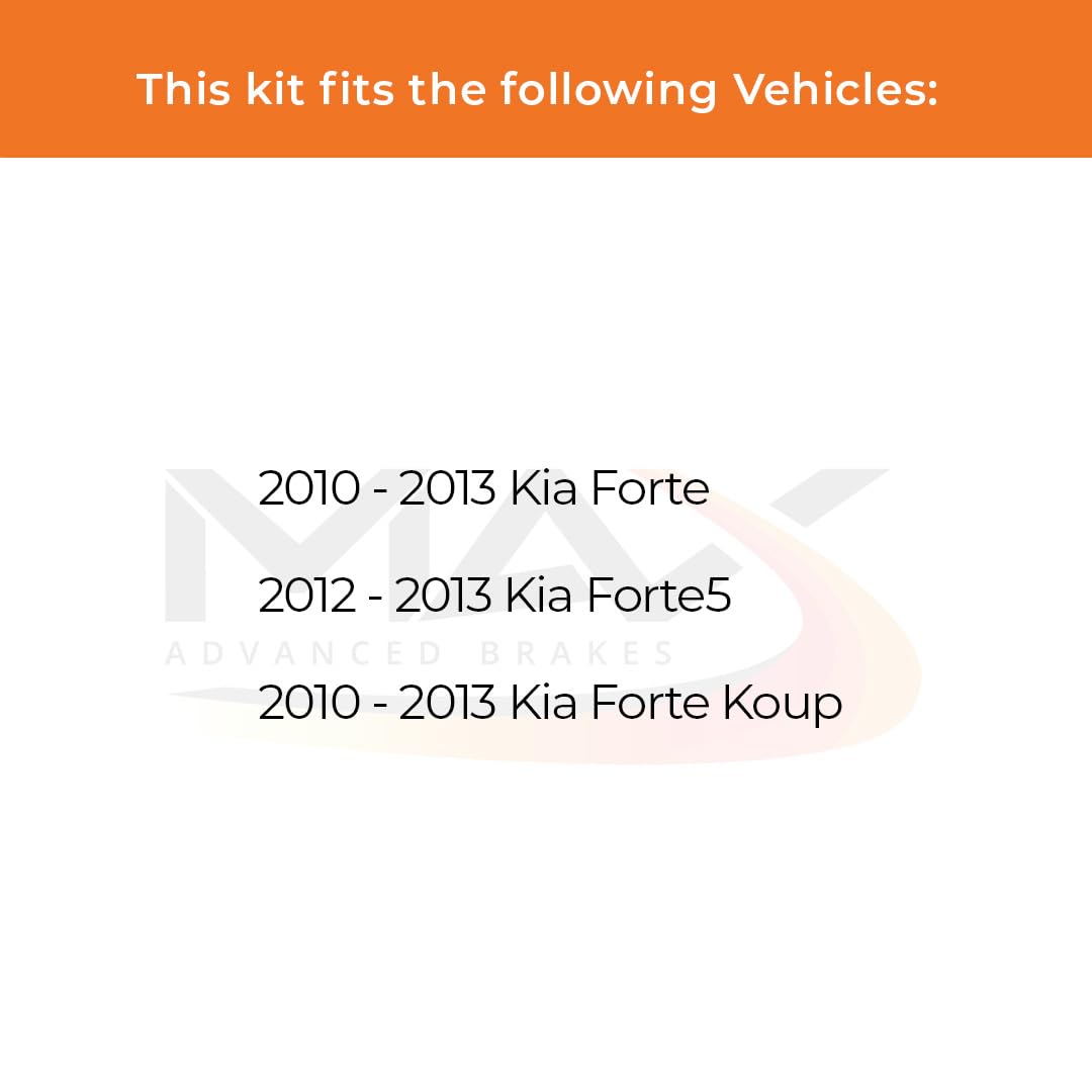 Max Advanced Brakes Rear Brake Kit Compatible With 2010 2011 2012 2013 Kia Forte Forte5 Koup Replacement Geomet Coated Oe Disc B
