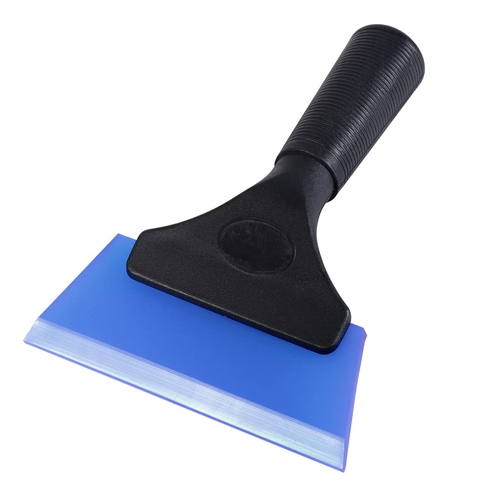 FOSHIO Small Squeegee with 5 Inch Dark Blue Rubber Blade Mini Wiper Window Tinting Tools for Mirror Glass Window Cleaner with No