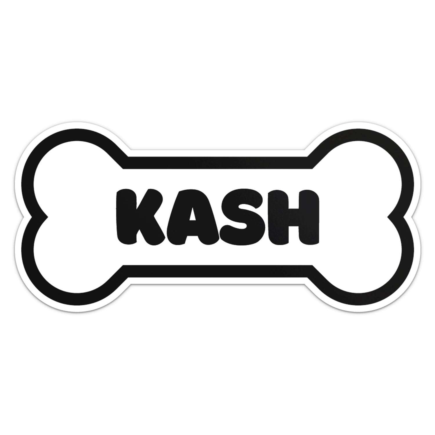 Kash Dog Name Sticker - Waterproof Vinyl Decal For Car Bumper, Laptop, Water Bottle, Wall, And Window, Size - 8'' Longer Side