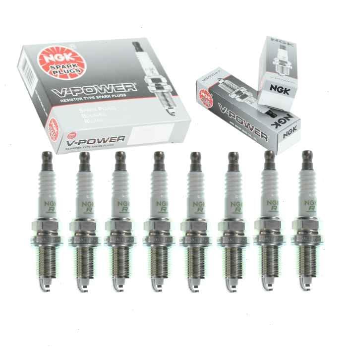 8 pc NGK V-Power Spark Plugs compatible with Dodge Dakota 4.7L V8 2000-2007