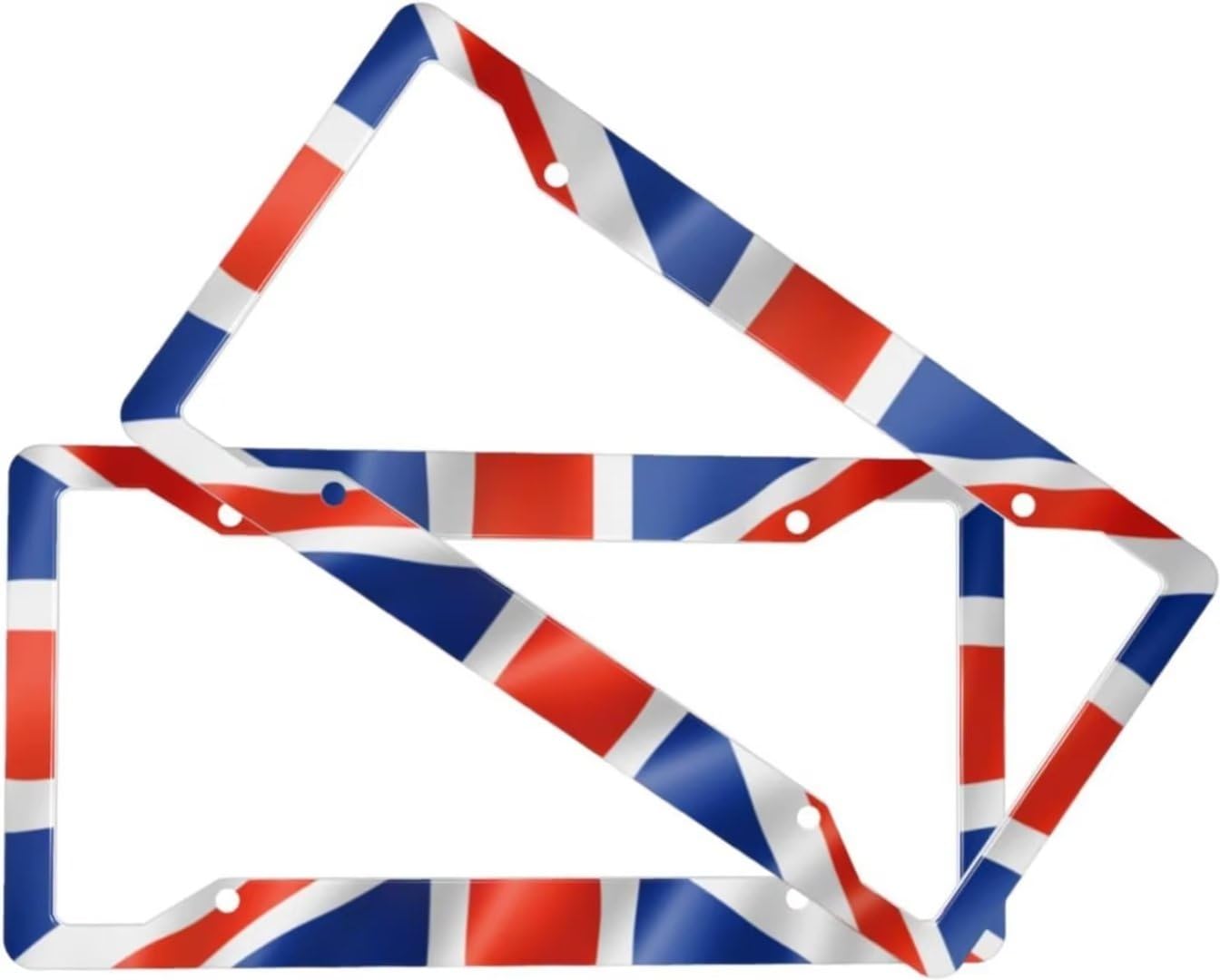 British UK United Kingdom Flag License Plate Frame - 2 Pack Aluminum Metal Union Jack License Plates England License Plate Holde