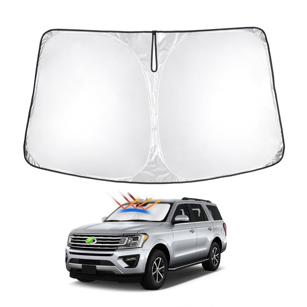 T Tgbros Windshield Sun Shade For Ford Expedition 2018-2024 Accessories Foldable Sun Shield Front Window Sunshade Cover Sun Viso