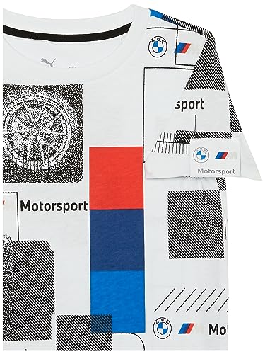 PUMA Kids' BMW M Motorsport Graphic T-Shirt, White, Small