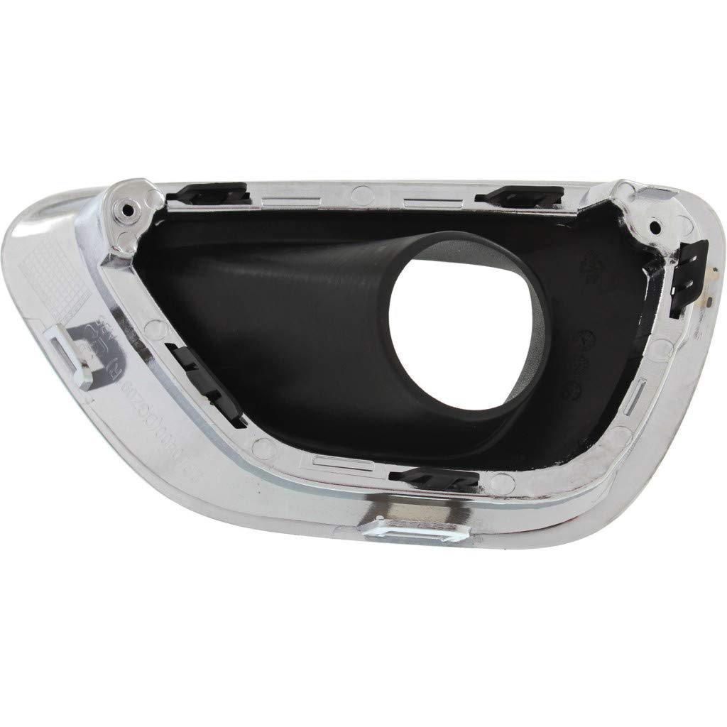 Replacement For Jeep Grand Cherokee Fog Light Cover 2014 2015 2016 Passenger Side | Black & Chrome | w/Chrome Trim | DOT/SAE Com