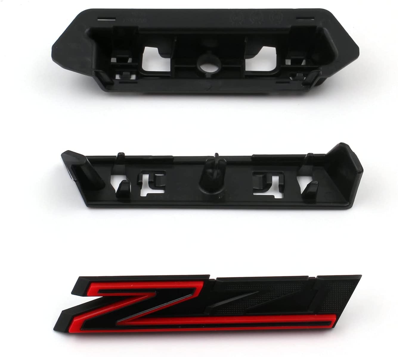 Yoaoo Side Decals Emblems & Grille Z71 Badges Set of 3, Black Red, Compatible with Silverado Z71, Model CS202-3G-210Z71BKRE