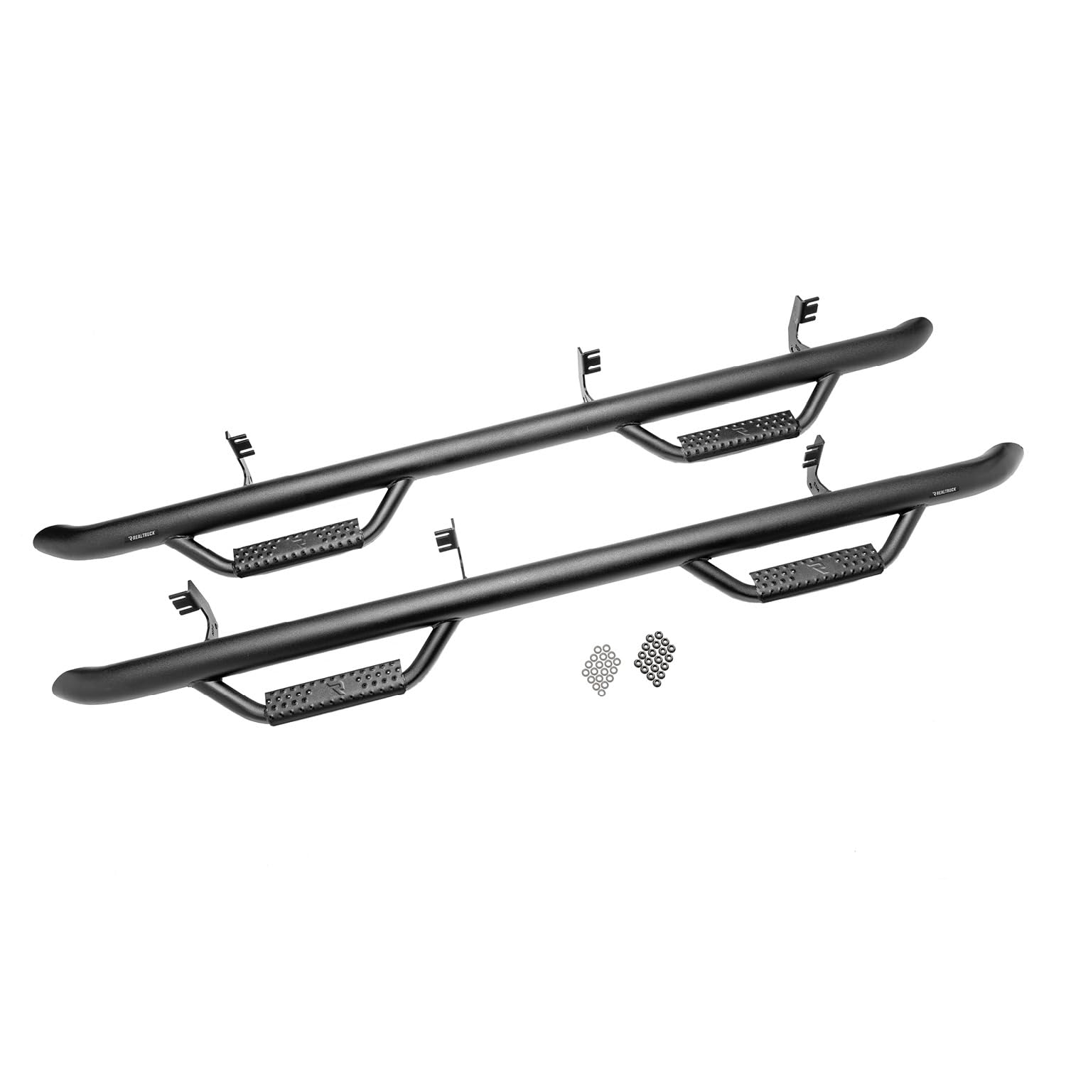 Realtruck Nerf Steps For Ram | Cab Length, Heavy Duty Steel, Gloss Back | D2080Cc | Fits 2019-2024 Ram 2500/3500 (New Body Style) Crew Cab, Srw/Drw Gas/Diesel