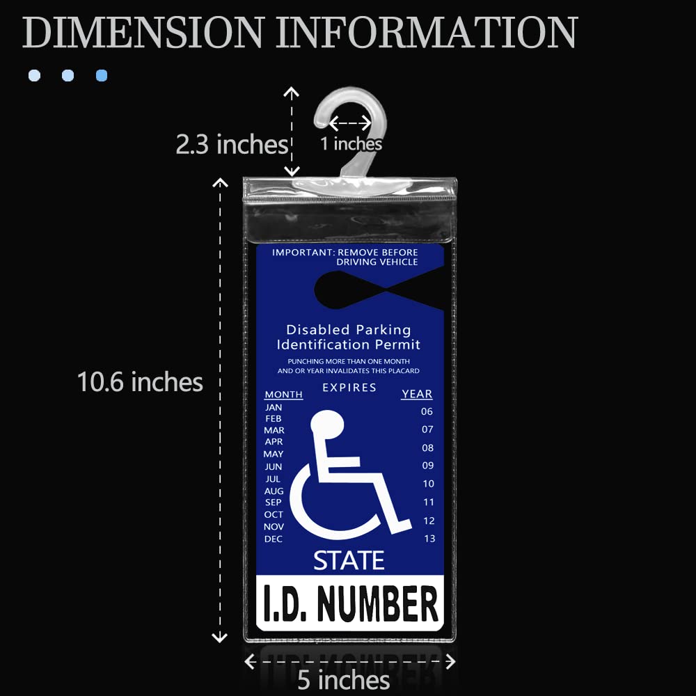 Lofrcin 2 Pcs Handicap Placard Holder For Auto, Ultra Transparent Handicapped Placard Holder, Handicap Parking Sign Holder With