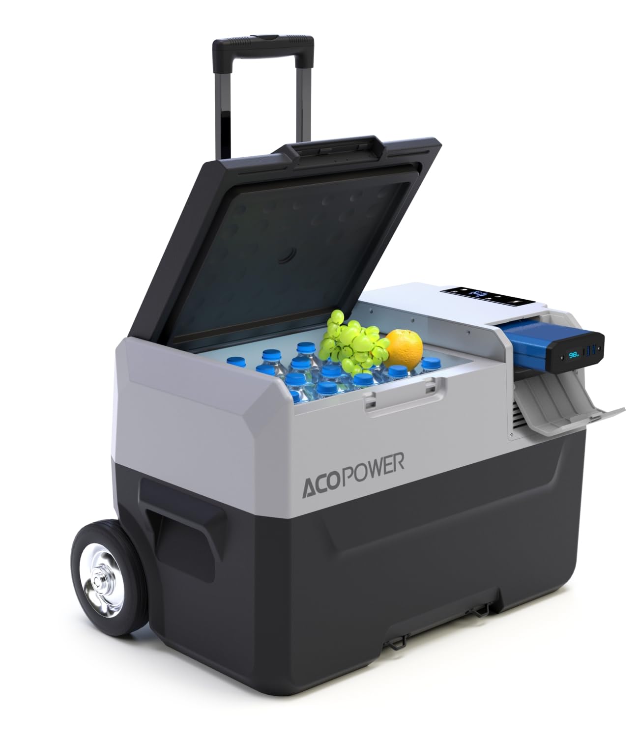 ACOPOWER&LiONCooler Pro PX30 Car Refridgerator, 32Qt Portable Freezer Cooler with APP Control and 6 off-road wheels, Battery S