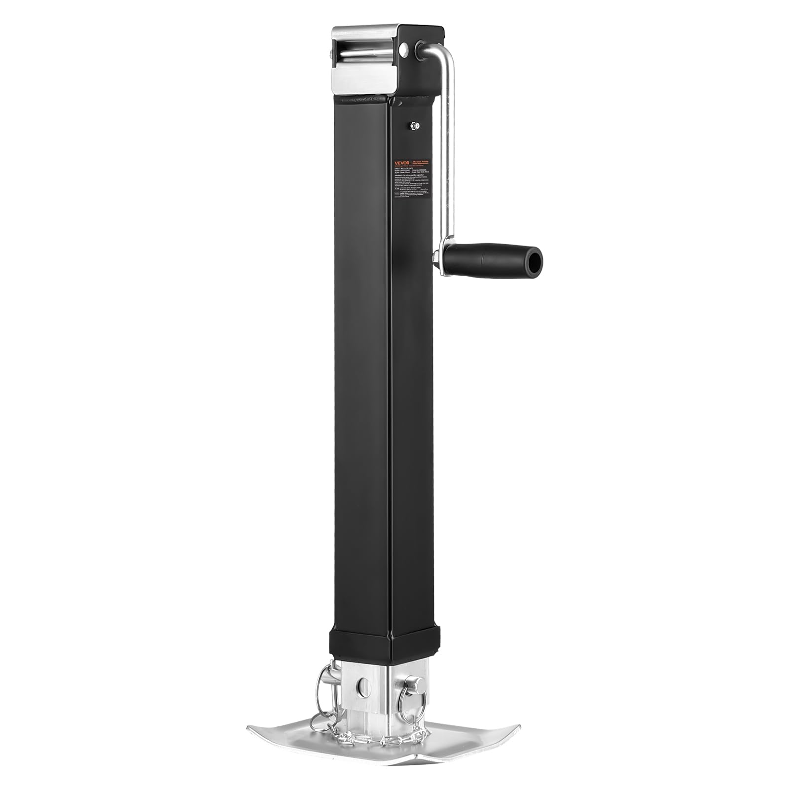 VEVOR Heavy-Duty Trailer Jack, 12,000 lbs Load Capacity, Sidewind Square Direct Weld-on Trailer Jack with Handle Crank, Adjustab