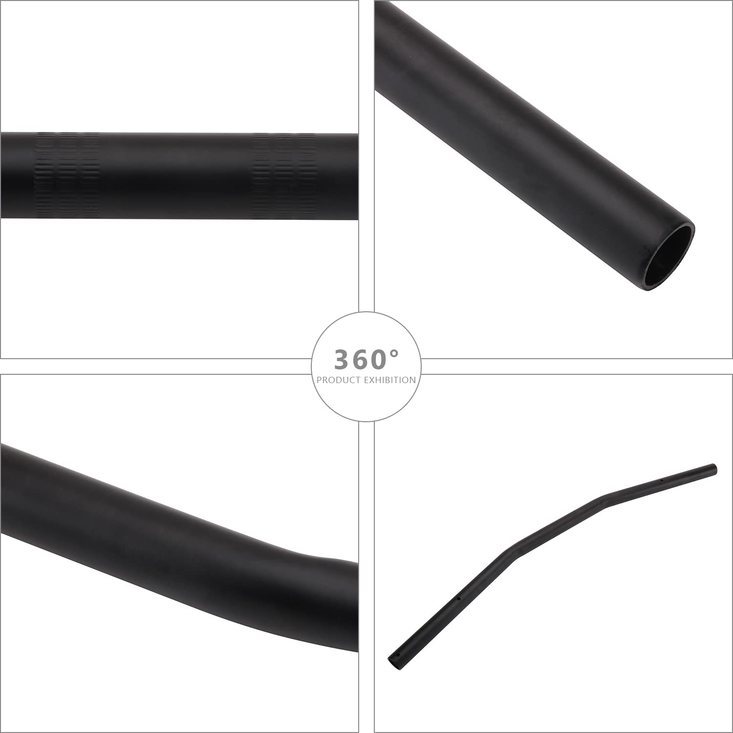 USTPO Motorcycle Drag Bars 22mm 7/8" Handlebars, Black, Model A151114082-C for Bobber, Cafe Racer, Sportster, Cruiser, Chopper