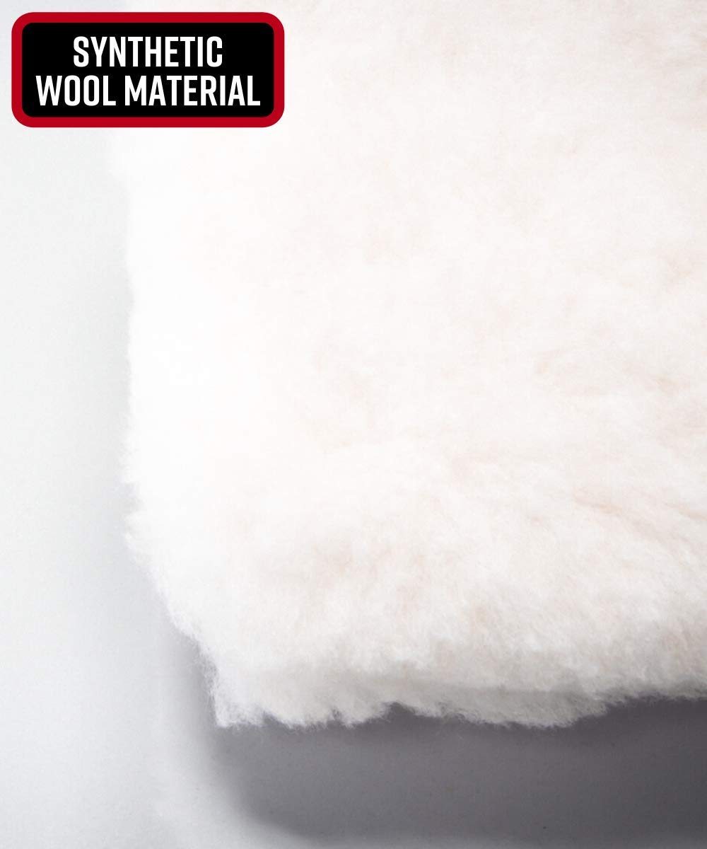 Adam's Polishes 10" Professional Wool Wash Pad - Synthetic, White, Gentle on Paint, Safe for Car Soap & Wax, 1 Pack