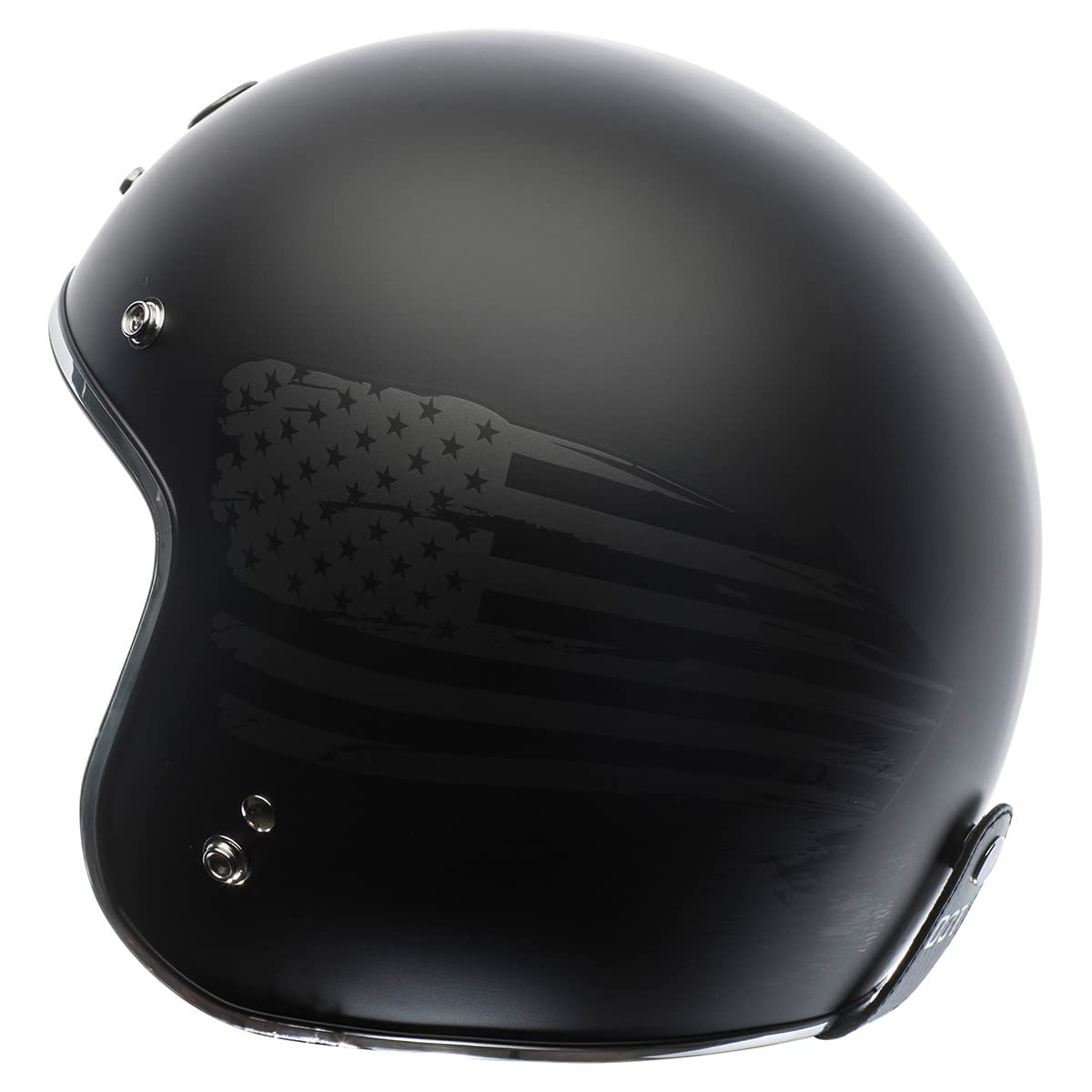 Torc T50 Route 66 3/4 Helmet With 'Black Flag' Graphic (Flat Black, Large)