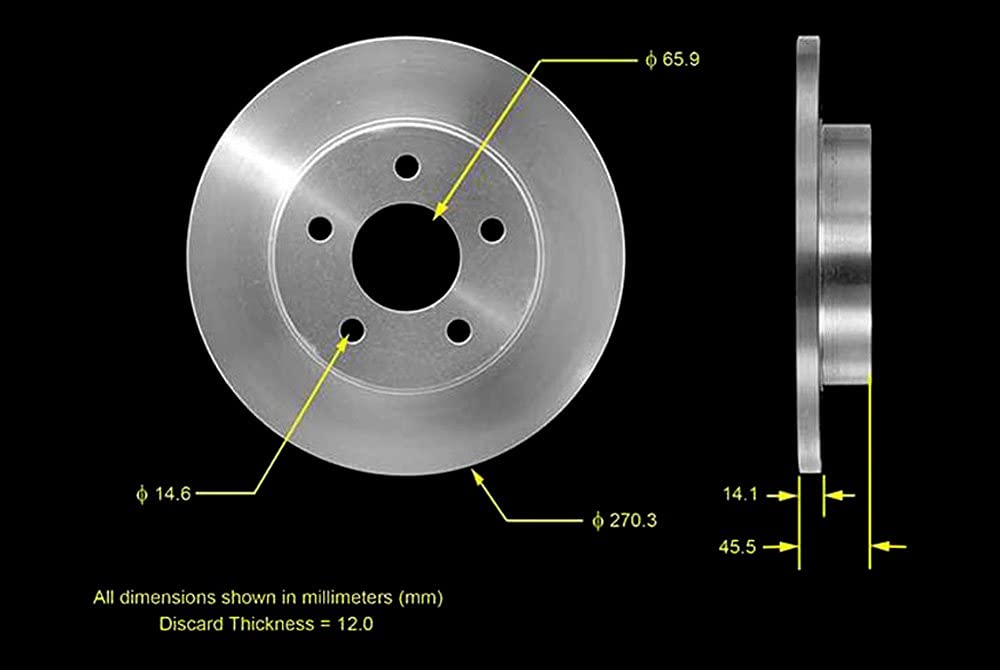 Bendix Premium Prt5563 Rear Brake Rotor For Chevrolet Cobalt 2008-2005, Hhr 2010-2008, Malibu 2012-2004, Pontiac G5 2010-2007, G