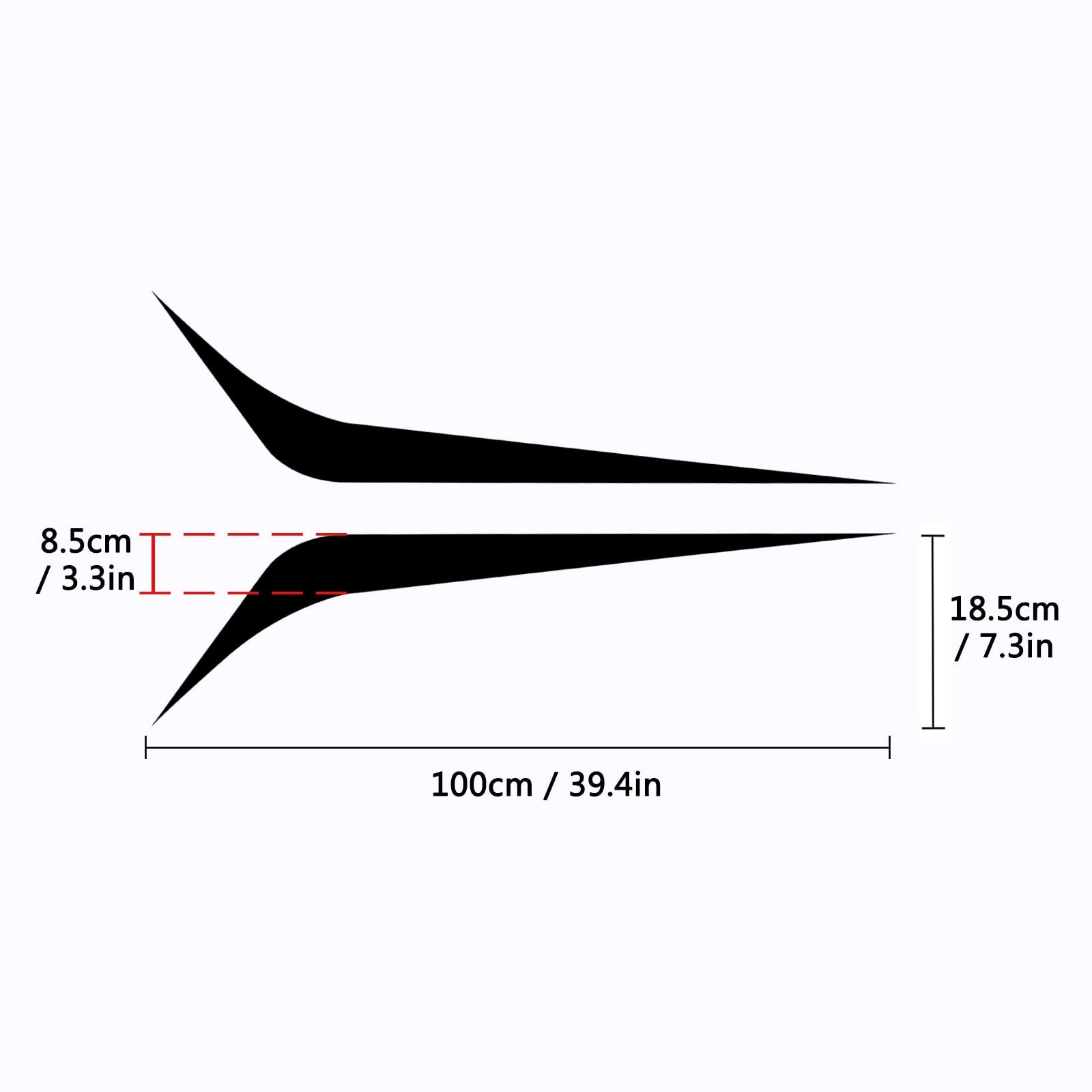 Lanzmyan 39.4''X7.3'' Vinyl Car Hood Stripes Sticker,Racing Stripes For Cars,Automotive Exterior Accessories Decoration 2Pcs(Bla