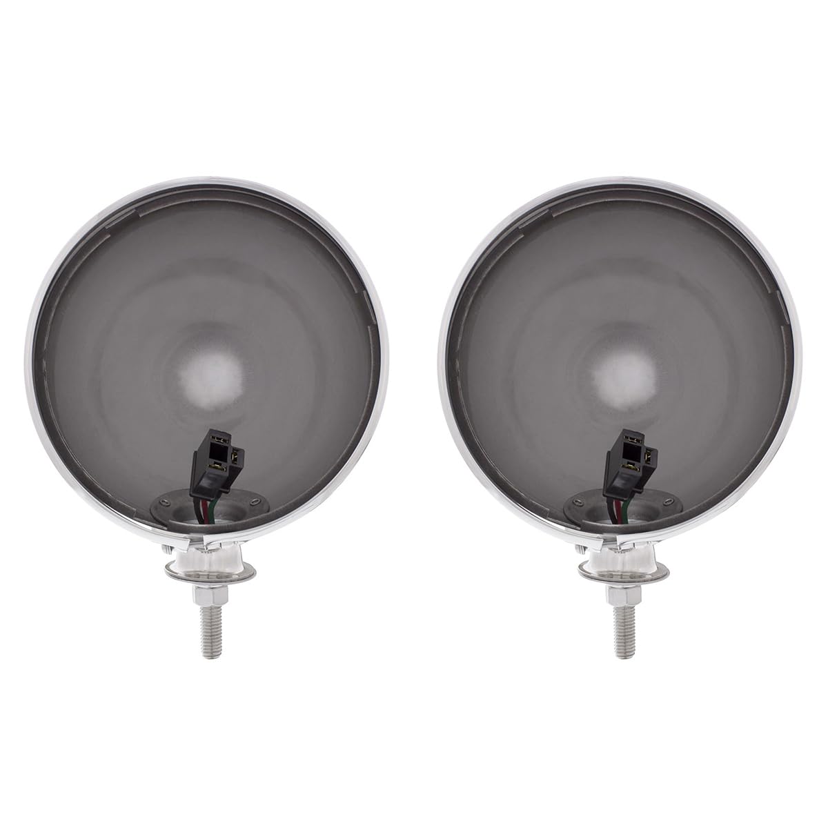 United Pacific A5022 7    Chrome Dietz Style Headlight Housing w/34222 Pigtail, Triple Chrome Plated, Housing ONLY - ONE Set (Pa
