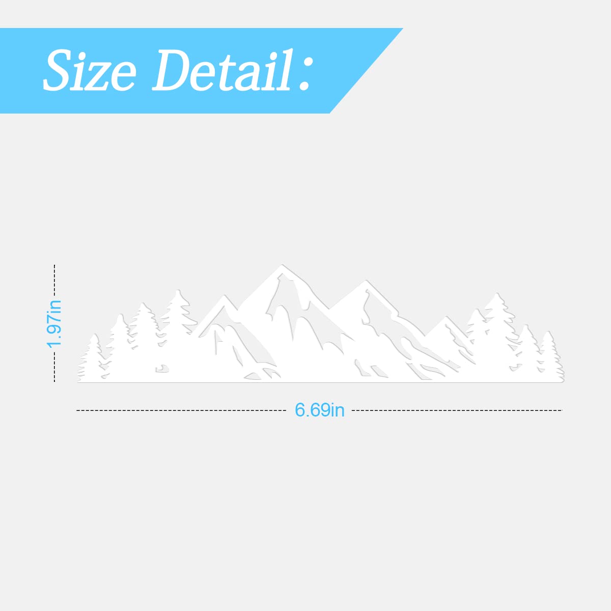 7 Inch Snow Mountain Tree Stickers For Car, Mountains Graphic Logo Decals, Premium Badge Decals For Car Trunk Tailgate Emblem, W