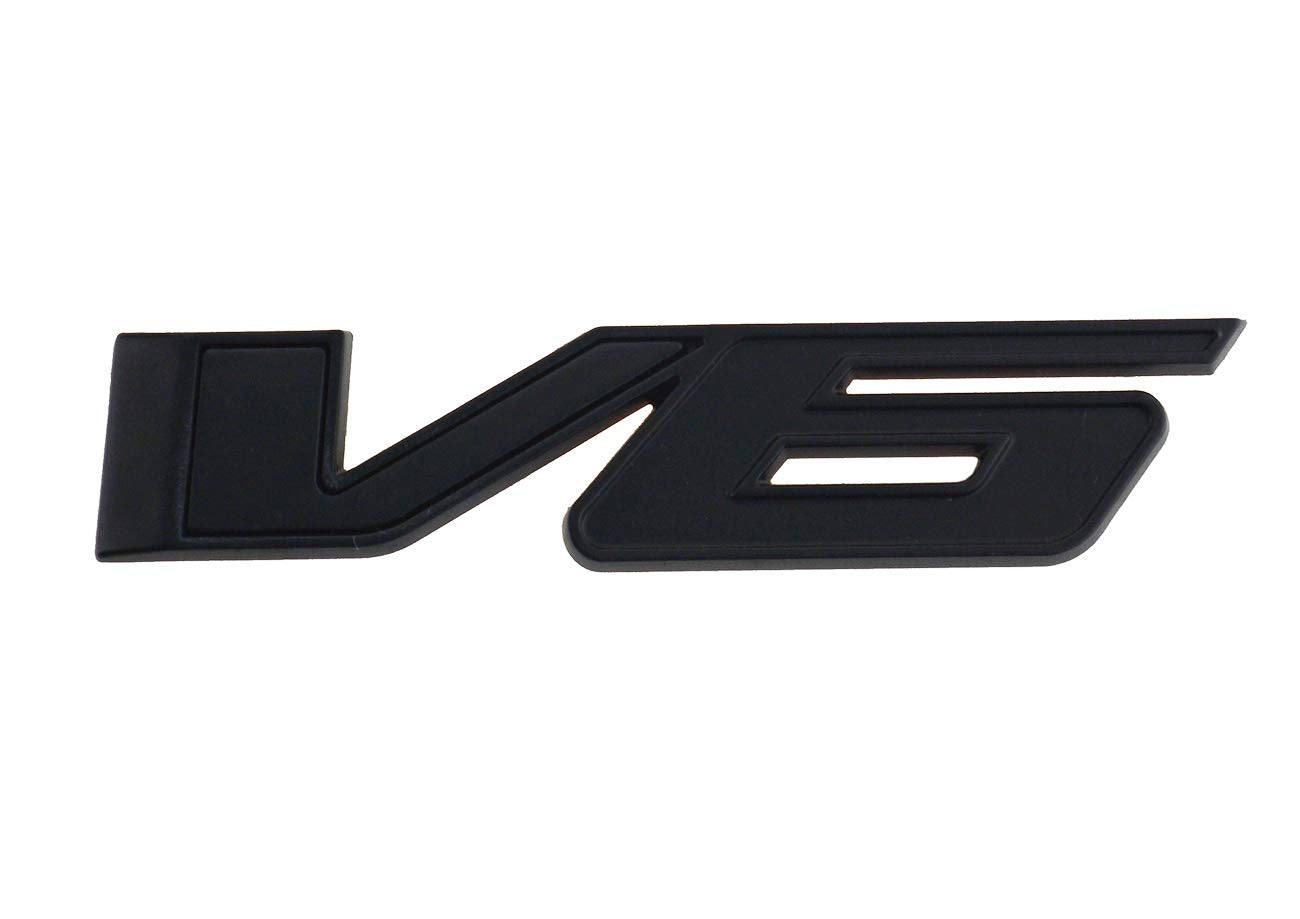 1 Pc V6 Emblem 3D Badge Nameplate Sticker Decal Replacement For 17-20 Canyon Colorado (Matt Black)