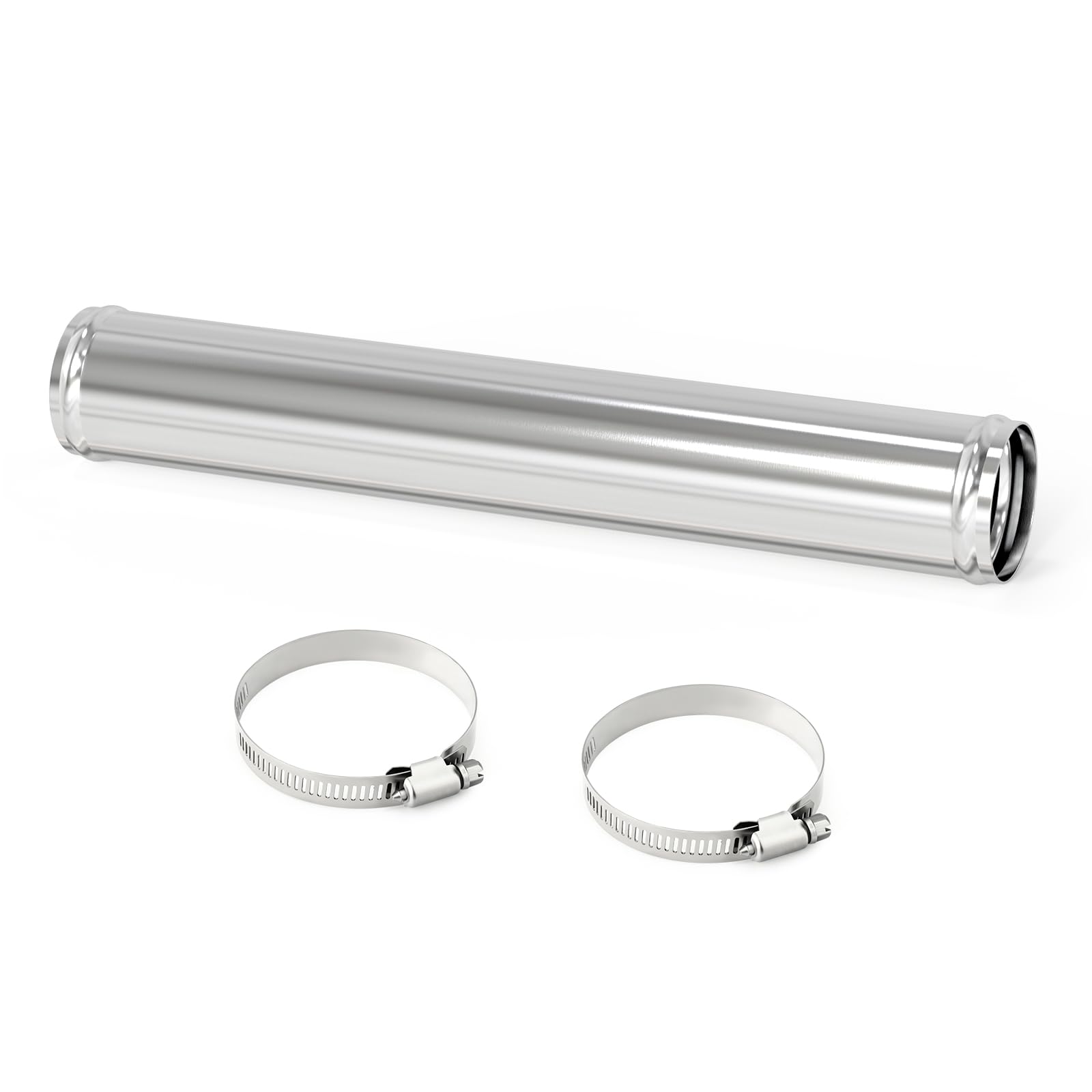 Gasher 1Pcs 12''(300Mm) Aluminum Alloy Tube Aluminum Straight 2.25''Od With Bead Roll, Intercooler Pipe For Intake And Cooling S