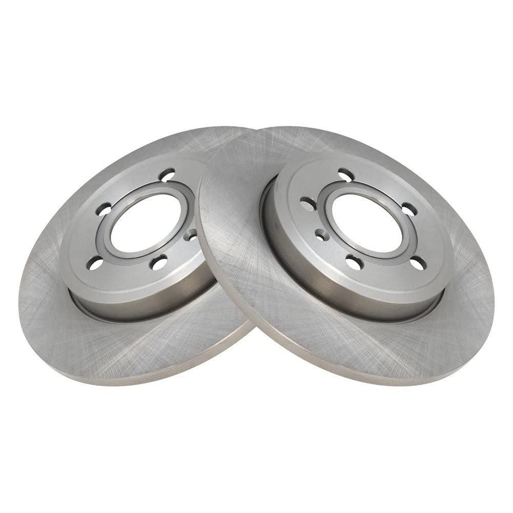 Trq Rear Brake Rotors Set Solid Compatible With 2005-2009 Audi A4 A4 Quattro