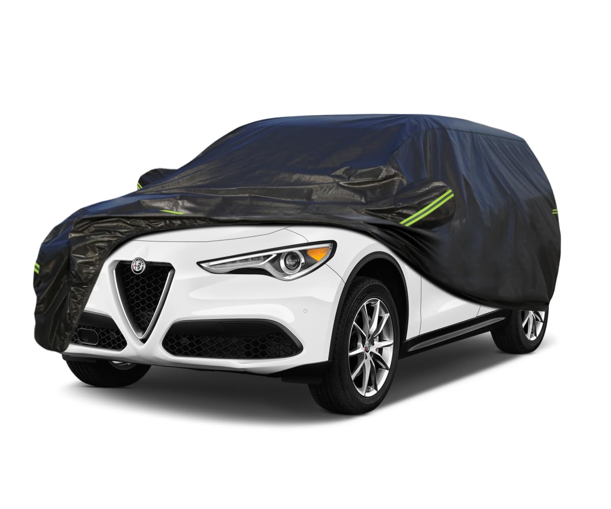 Koukou Waterproof Suv Car Cover Suitable For Alfa Romeo Stelvio From 2017 To 2025, 7 Layers Windproof All Weather Waterproof Out