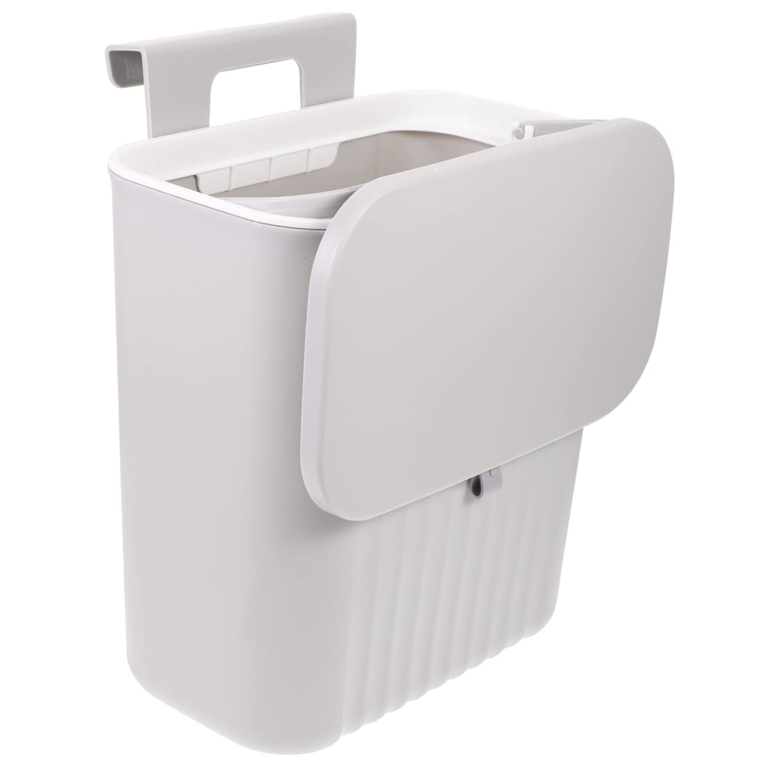 Seafrrzios Plastic Hanging Kitchen Trash Can With Lid, DoubleSided Open Lid Design, Kitchen Trash Can, Kitchen Cabinet Door Han