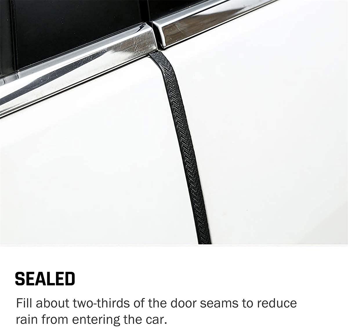 Universal Car Door Guards 33Ft(10M), Rubber U Shape Edge Trim Protection Strip, Black No-Glue Design Fits Most Vehicles