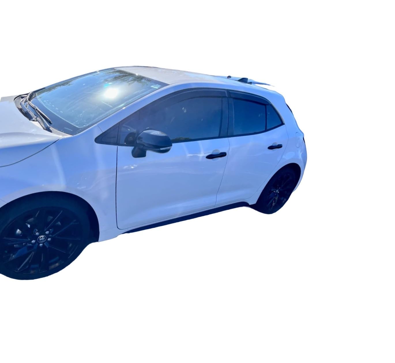 Optimal Co Tape-on Rain Guards for Toyota Corolla Hatchback 2019-2026, Black Acrylic Deflector Visors, Model TYCRVSHB18