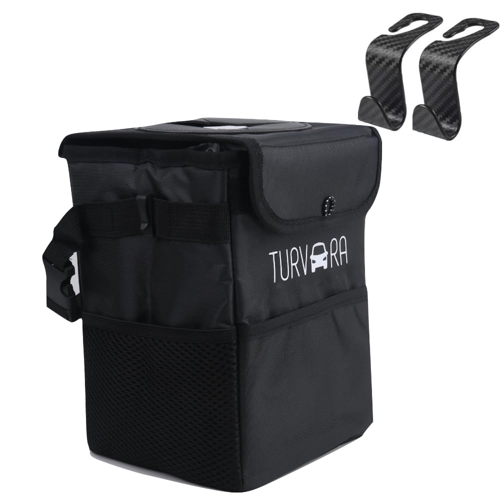 Turvara Car Trash Bag Organizer Storage (3, black)