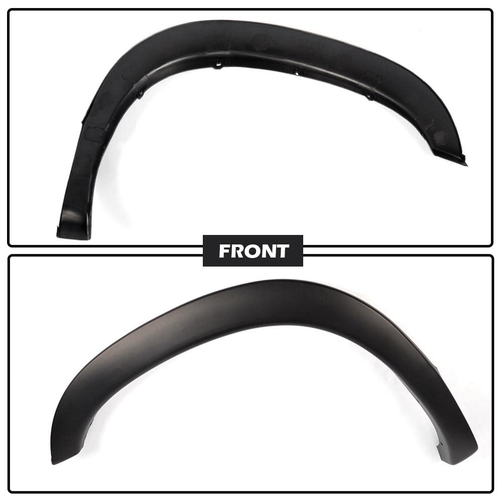 G-PLUS Fender Flares for Dodge Ram 1500/2500/3500 (2002-2009), Textured Black, Polypropylene, Bolt-on, 4pcs