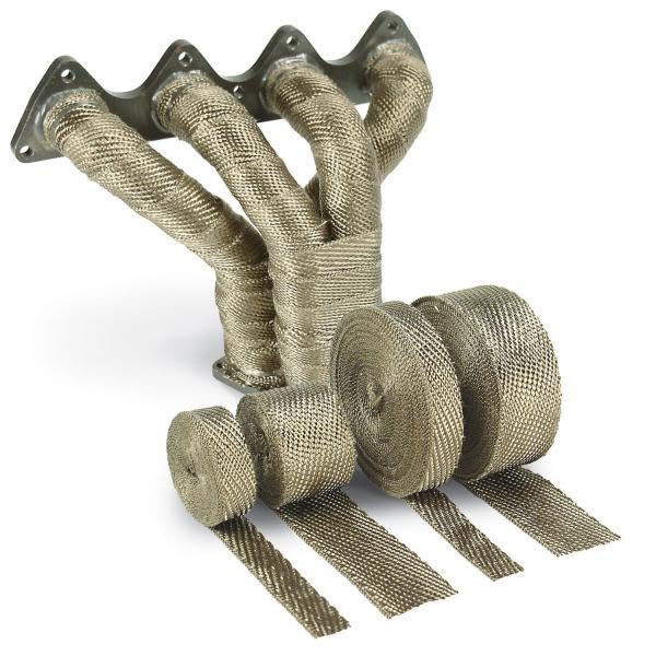 Design Engineering Titanium Exhaust Heat Wrap With Lava Rock Technology - 2 X 50' - Heat Wrap For Exhaust Pipes, Pliable Exhaust Wrap Tape, Withstands 1800°F Direct Heat & 2500°F Intermittent Heat