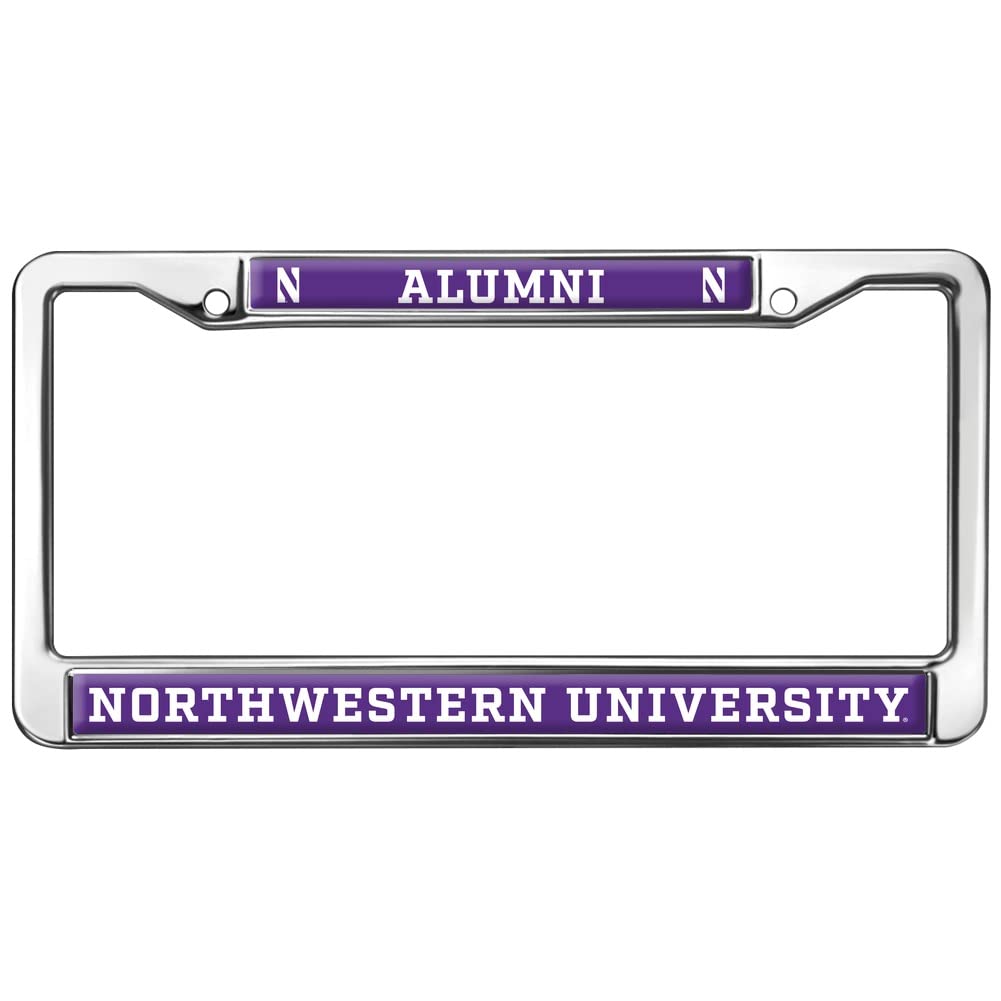Northwestern University Alumni Logo Full Size Standard License Plate Metal Frame